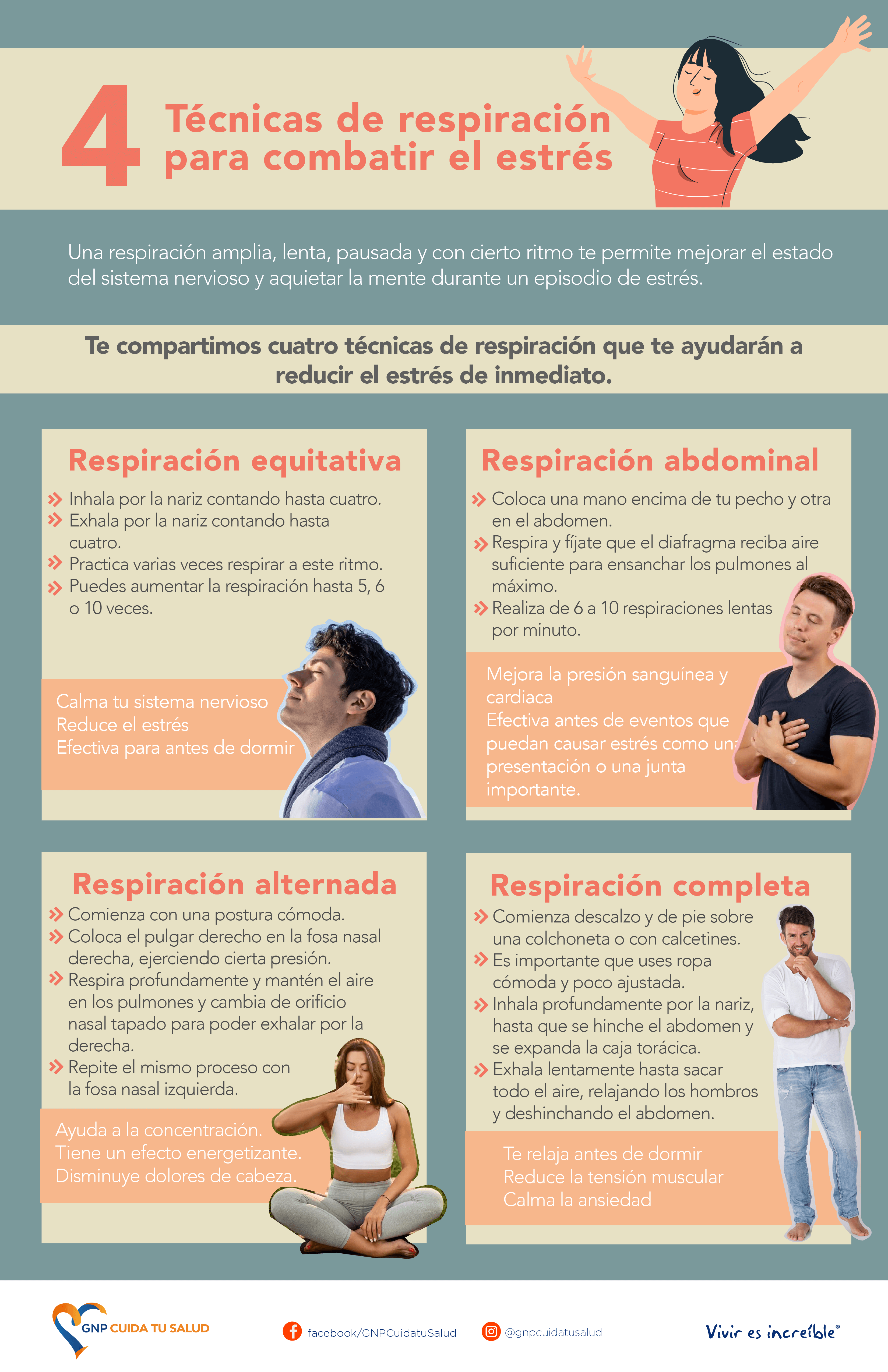 Ilustración de salud mental y respiración